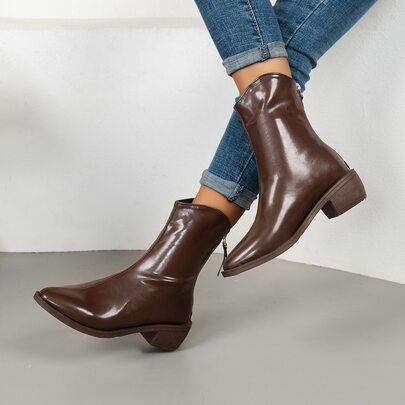 Zip Back Western Boots
