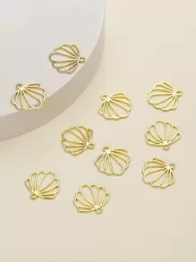 10入組貝殼DIY掛飾假期裝飾 - 金黃色 - 查看 1