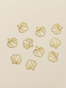 10入組貝殼DIY掛飾假期裝飾 - 金黃色 - 查看 2