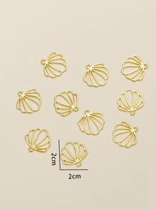 10入組貝殼DIY掛飾假期裝飾 - 金黃色 - 查看 3