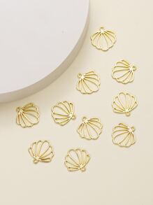 10入組貝殼DIY掛飾假期裝飾 - 金黃色 - 查看 4