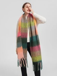 1pc Women'S Multi-Color Plaid Warm Fashion Versatile Scarf Suitable For Daily Use - Multicolor - View 3