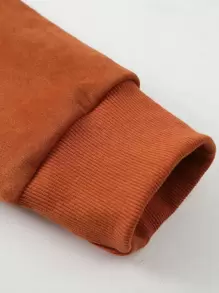 Manfinity Loose Fit Men's Letter Patched Detail Drop Shoulder Pullover - Rust Brown - View 5