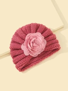 嬰兒花朵裝飾帽 - 粉色 - 查看 2
