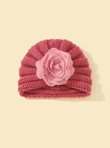 嬰兒花朵裝飾帽 - 粉色 - 查看 3