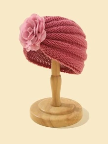 嬰兒花朵裝飾帽 - 粉色 - 查看 5