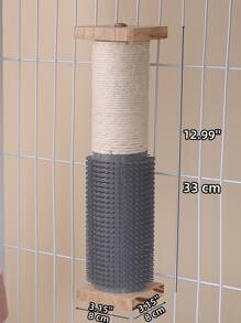 1pc Wooden Cat Scratcher - Grey - View 3