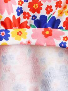 1pc Floral Print Pet Tee - Multicolor - View 4