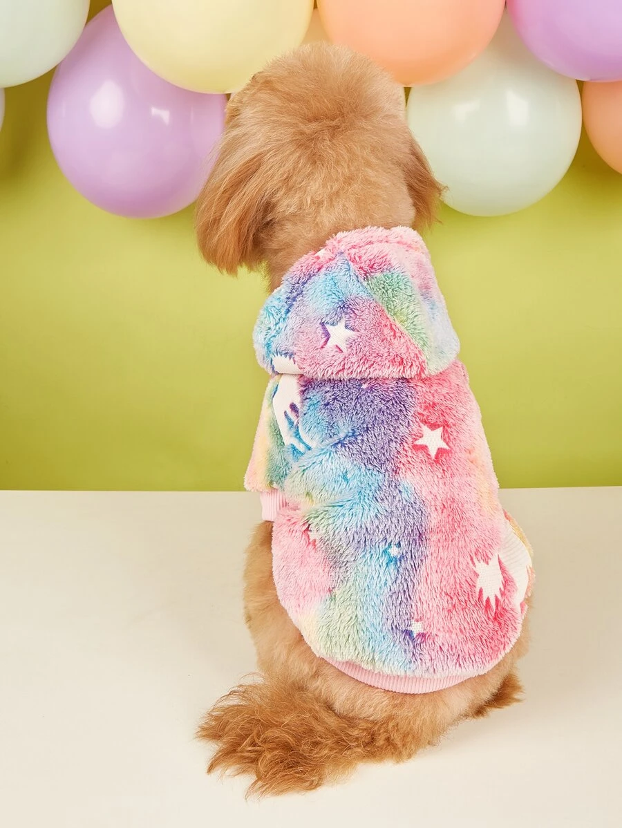 紮染寵物連帽衫 - 彩色 - 查看 1