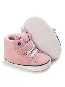 嬰兒卡通設計魔術貼靴子 - 粉色 - 查看 2