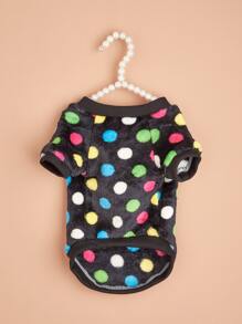 1 pieza Sudadera de mascota de lunares - Multicolor - Ver 3