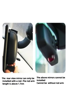 1 pieza Soporte para teléfono de espejo retrovisor del coche - Negro - Ver 3