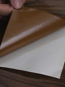 1pc Wooden Pattern Wall Paper, Boho PVC Wall Adhesive Roll For Home Decoration - Coffee Brown - View 5