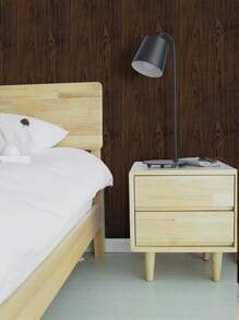 1pc Wooden Pattern Wall Paper, Boho PVC Wall Adhesive Roll For Home Decoration - Coffee Brown - View 7