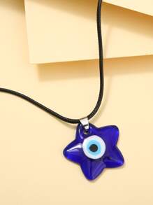 邪惡之眼細節星形墜飾項鍊 - 寶藍色 - 查看 3