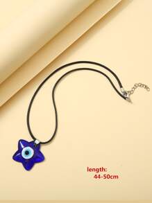 邪惡之眼細節星形墜飾項鍊 - 寶藍色 - 查看 4