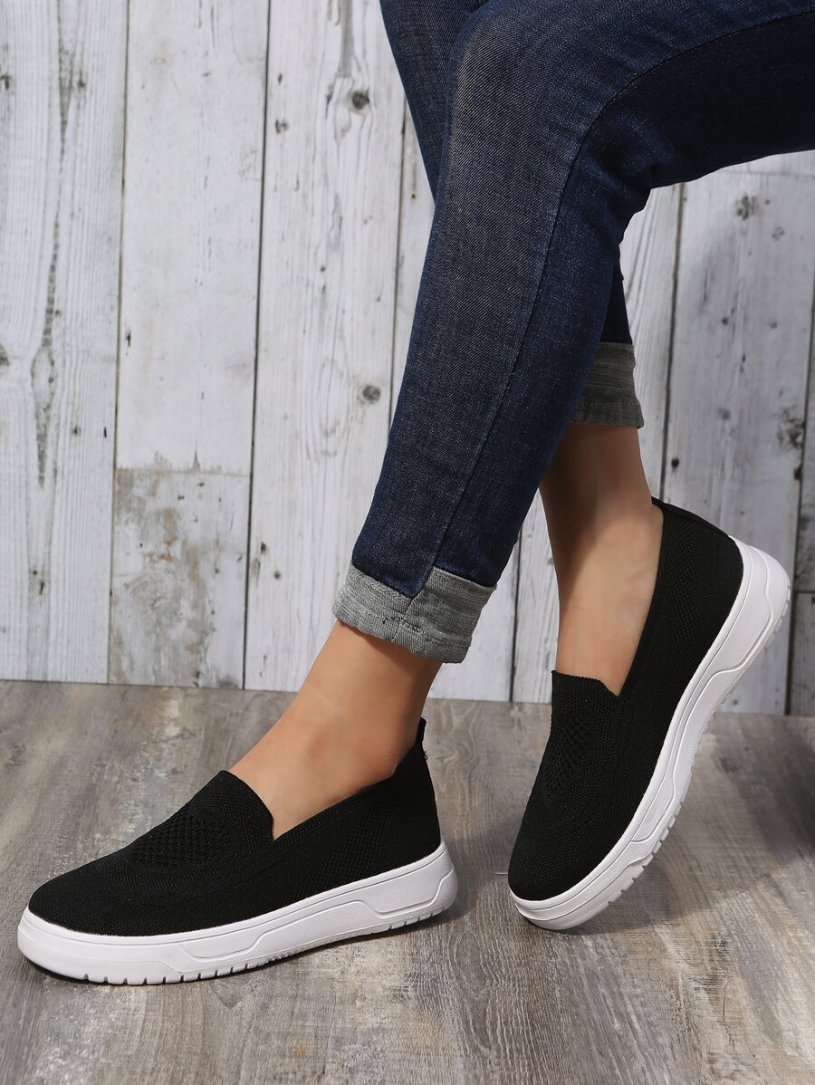 Minimalist Slip-On Shoes - Black - View 1