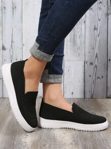 Minimalist Slip-On Shoes - Black - View 3