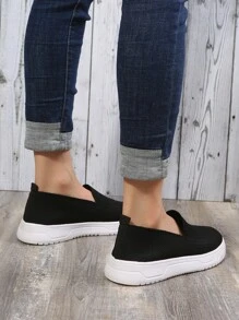 Minimalist Slip-On Shoes - Black - View 4