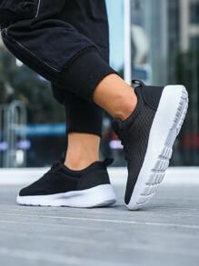 Niños Zapatos de atletismo panel con malla - Negro - Ver 3