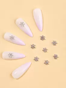 10pcs Snowflake Design Nail Art Decoration - Silver - View 1