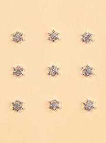 10pcs Snowflake Design Nail Art Decoration - Silver - View 4