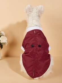 1入組蝴蝶結裝飾寵物外套 - 酒紅色 - 查看 3