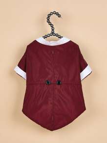 1入組蝴蝶結裝飾寵物外套 - 酒紅色 - 查看 4