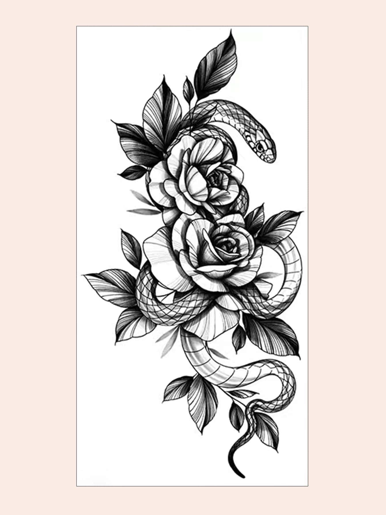 (một Mảnh Tóc) Hình Xăm Họa Tiết Rắn Chống Thấm Nước Và Lâu Dài Mô Phỏng Hình Xăm Gợi Cảm Cá Nhân Hóa - màu đen - Xem 1