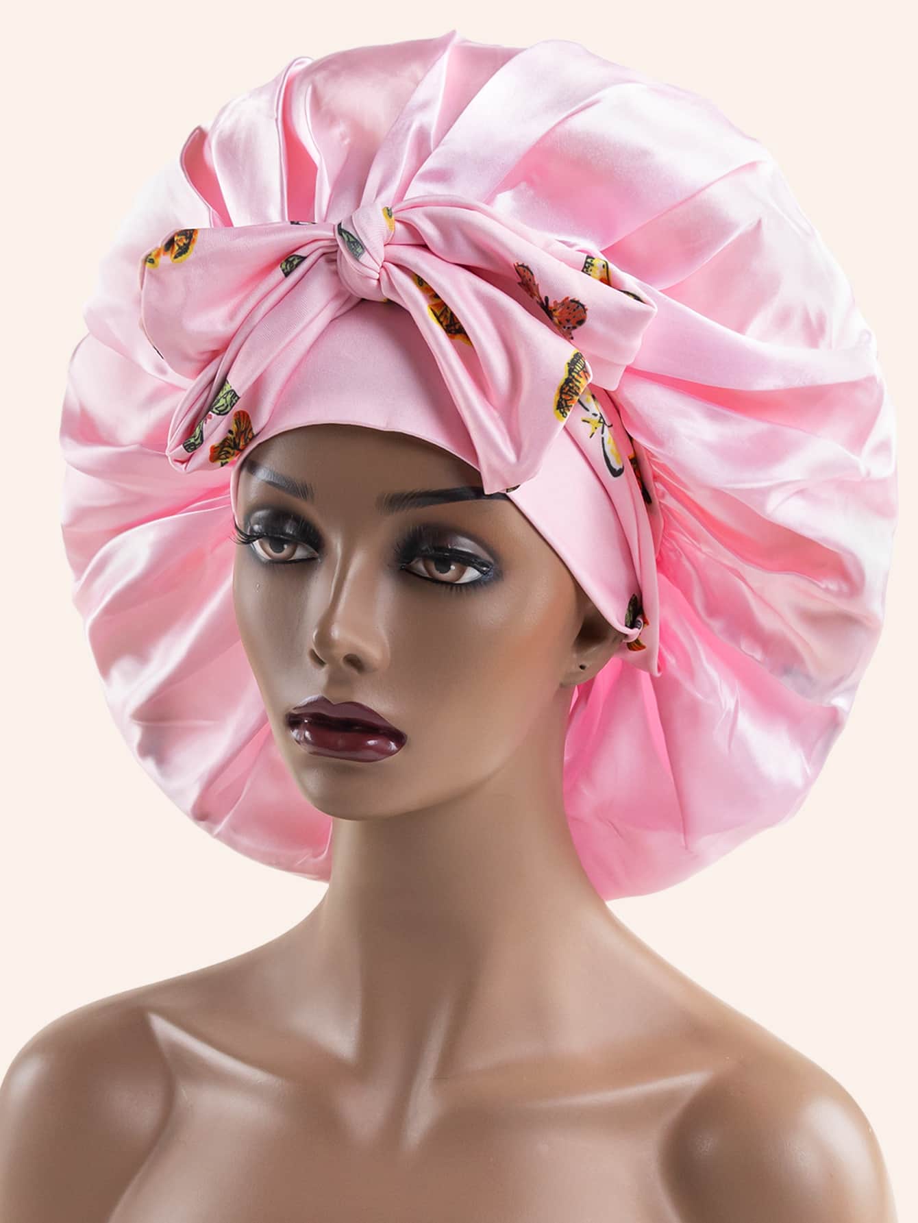 蝴蝶樣式髮帽 - 粉色 - 查看 1