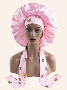 蝴蝶樣式髮帽 - 粉色 - 查看 3