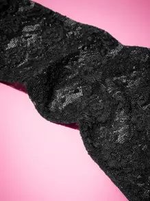 SHEIN MOD Lace Long Gloves Elegantwedding Valentines - Black - View 4