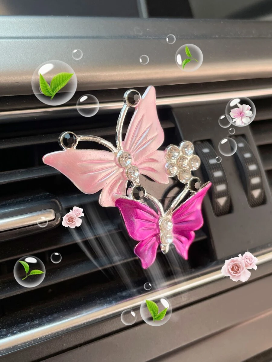 1pc Butterfly Design Máy làm mát không khí cho ô tô - Nhiều màu - Xem 1