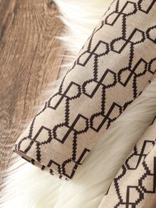 Tween Girl Geo Graphic Mock Neck Dress - Multicolor - View 5