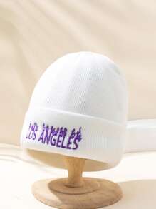 1 件男女通用 Y2K 风格刺绣字母针织帽，百搭户外休闲冬季帽，适合日常通勤