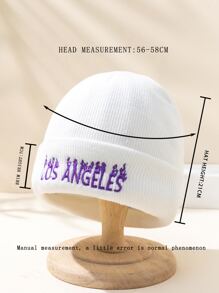 1 件男女通用 Y2K 风格刺绣字母针织帽，百搭户外休闲冬季帽，适合日常通勤