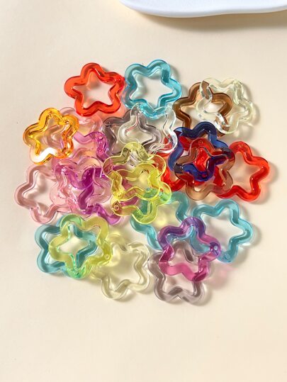 25 piezas colgante DIY de estrella de plástico de color aleatorio