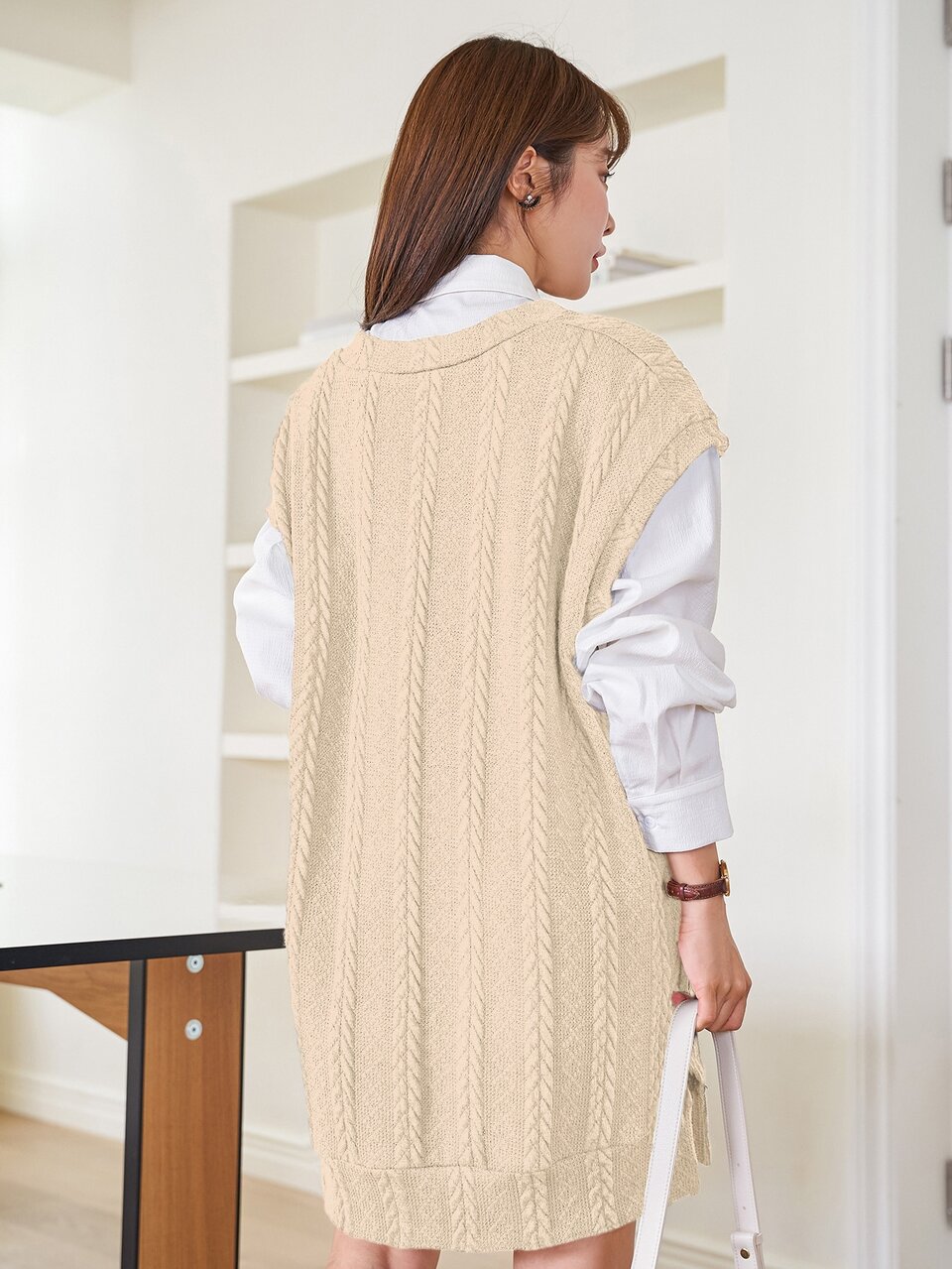 Split Hem Sleeveless Dress Without Blouse
