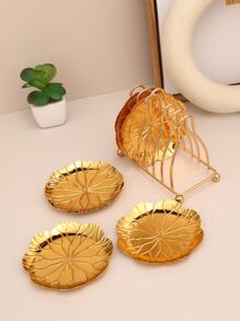 6 cái tấm thiết kế lá & 1 cái giá lưu trữ - Vàng - Xem 3