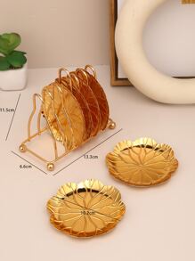 6 cái tấm thiết kế lá & 1 cái giá lưu trữ - Vàng - Xem 5