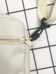 peach tree 时尚简约纯色小号斜挎包，休闲日常迷你尼龙轻便防水单肩包度假旅行节日户外学生男士礼物笔记本电脑单肩包储物包腰包斜挎包骑行包腰包趣味礼物旅行必备品节日必备品男士包露营斜挎包男士包夏季返校夏季包春假包斜挎包 - 米色 - 查看 6