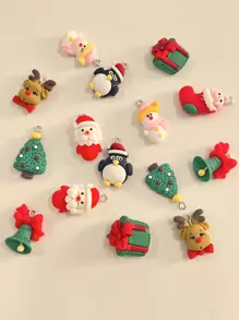 15pcs Random Christmas Santa Claus & Tree DIY Pendant - Multicolor - View 2
