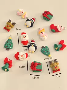 15pcs Random Christmas Santa Claus & Tree DIY Pendant - Multicolor - View 3