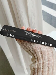 Spider Web Print Phone Case With Lanyard Compatible With iPhone15/15Plus/15Pro/15Promax - Black - View 4