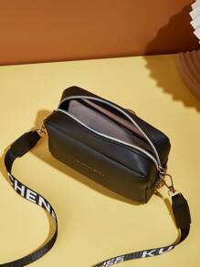 Bolso dome con estampado de letra - Negro - Ver 6