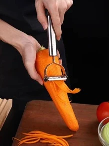 1入組二合一水果削皮器不銹鋼刨絲器 - 銀色 - 查看 1