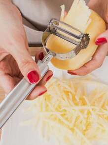 1入組二合一水果削皮器不銹鋼刨絲器 - 銀色 - 查看 2