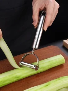 1入組二合一水果削皮器不銹鋼刨絲器 - 銀色 - 查看 4