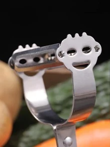 1入組二合一水果削皮器不銹鋼刨絲器 - 銀色 - 查看 6