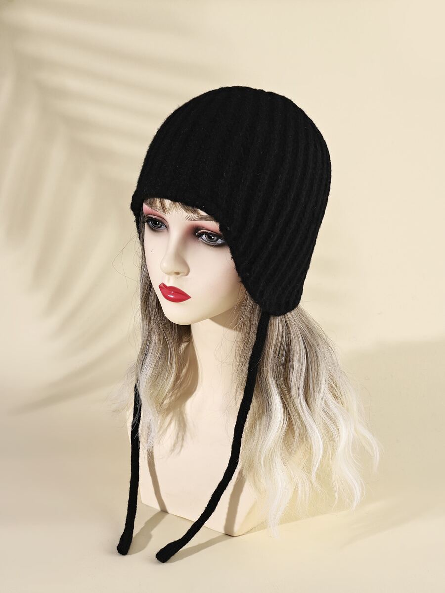 Minimalist Solid Beanie - Black - View 1